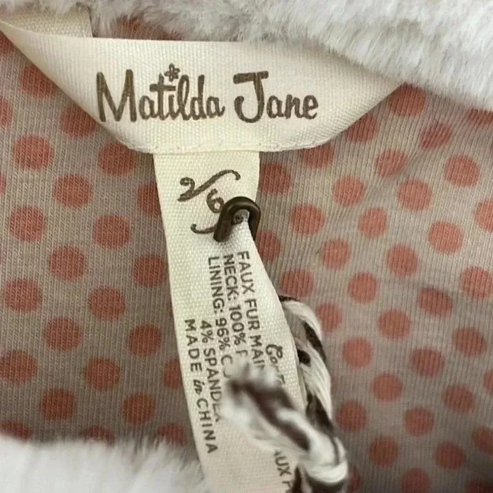Matilda Jane Just Imagine Artis Black Faux Fur‎ Coat Girls 6 NWT